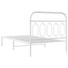 Metal Bed Frame with Headboard White 100x200 F6N1