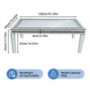 Large Silver Mirrored Coffee Table Crystal Inlay Gorgeous Modern Tea Table Home