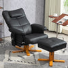 Massage Recliner Chair with Footstool PU Armchair with Adjustable Backrest Black