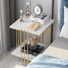 High-grade Natural Marble Square Side End Table Coffee Accent Table Metal Frame