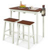 3-Piece Kitchen Dining Table Set 2 person Counter Height Pub Table w/ 2 Stools