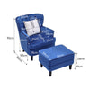 Large Button Tufted Tub Armchair Linen/Velvet Lounge Sofa Cuddle Chair Stool Set