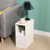 Slim Tall Bedside Table Cabinet with Drawer & Storage Space for Bedroom