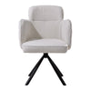 White Teddy Velvet Vanity Chair Swivel Desk Chair For Home Office, Metal Legs