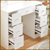 Modern Dressing Table Dimmable LED Mirror Makeup Desk with Drawers Vanity Table