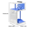 High Gloss Side Coffee Table 2 Tier Bedside End Table With LED Light Living Room
