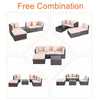 Rattan Garden Furniture Set 4-Seater Combo Modular Sofa w/ Cover Patio Outdoor