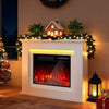 Electric Fireplace Flame Effect Heater, Timer&12 Color LED Light Remote Control