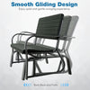 Outdoor Bench 2-person Glider Patio Glider Rocking Loveseat w/Ergonomic Backrest