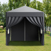 2X2M Pop-up Gazebo Heavy Duty Marketstall Garden Canopy Tent with 4 Side Outdoor
