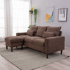 2 Seater faux leather/Linen Fabric Love Seat Sofa Armchair with Footstool Couch