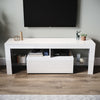 High Gloss White 140cm TV Stand Cabinet Unit Drawer Sideboard with LED Lights