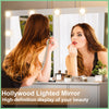 YAMISSI Vanity Dressing Makeup Table Set With LED Light Mirror Storage 7 Drawers