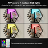 Wall Mounted Shelf Hexagon Storage RGB Display Cabinet with Remote Control Black
