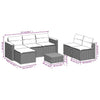 Garden Sofa Set 5 Piece with Cushions Couch Beige Poly Rattan Acacia
