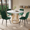 Dining Table Set With 4 Pcs Green Velvet Chairs Kitchen Dining Room Furniture