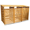 Wheelie Bin Storage Triple Wooden Store Outdoor Garden Cupboard Dustbin Shed