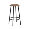 Industrial Breakfast Bar Table and 2 Stools Dining Set W/ Wine Rack Side Storage