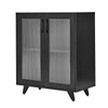Sideboard Kitchen Buffet Cupboard Console Table with Glass Doors Cabinet 2 Shelf