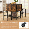 Costway 3 Pcs Foldable Dining Table Set Drop Leaf Expandable Dining Table