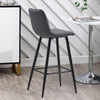 Set of 2 Velvet Bar Stools Chairs High Back Footrest Backrest Metal Legs Pub