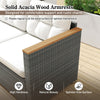 3-Seat Patio Couch Sofa PE Rattan Wicker Outdoor Loveseat Furniture Set
