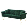 Modern Sofa Bed 2 Seater Click Clack Settee Recliner Couch with Metal Legs Green