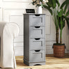 Bathroom Storage Cabinet with 4 Drawers Freestanding Organizer Grey