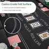 Foldable Poker Table for 8 Players Portable Oval Card Board Game Table-Black