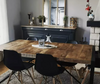 Industrial Dining Table Large Vintage Solid Wood Metal Rustic Kitchen Furniture