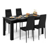 Modern Rectangular Kitchen Table Set w/ 4 PVC Leather Dining Chairs
