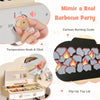 Kids Barbecue Grill Playset Wooden Kitchen Playset Pretend Toy BBQ Set