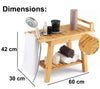 Durable Bamboo Shower Bench Spa Stool Seat Chair 2-Tier Storage Shelf Waterproof