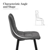 Pair of Bar Stools Grey Square Padded Seat Metal Legs Breakfast Stools Modern