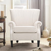 Upholstered Fabric Scalloped Wing Back Chair Armchair Lounge Sofa Fireside Seat