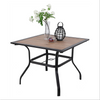 Metal Garden Dining Table Outdoor Patio Dining Table w/Umbrella Hole
