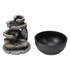 Indoor Desktop Cascading Stone Water Feature Fountain with LED Lights Home Decor