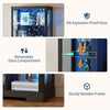 71" Display Cabinet with Glass Doors, Modern Curio Cabinet with 3 Color Lights
