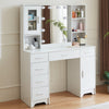 Large Dressing Table with LED Mirror 7 Drawers Modern Makeup Desk Vanity Table
