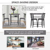 3 Pcs Compact Dining Room Set Kitchen Breakfast Bar Table W/ Storage Shelf Black