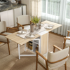 Oak Drop Leaf Folding Dining Table w/ Shelves Space Saving Kitchen Console Desk