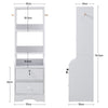 Tall Wood Bedside Cabinet Table Hanging Hook Storage Shelf Drawer with Lock Keys