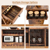 Kitchen Island Storage Trolley Rolling Cart Cupboard with Wine Rack & 2 Doors
