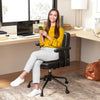 Office Comfy Rolling Task Chair Makeup Vanity Chair w/Wheels-Coffee