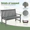 Outdoor Garden Bench All-Weather HDPE Patio Chair Ergonomic Loveseat Grey