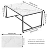 Marble Coffee Table Side End Table Home Office SHop Furniture Solid Metal Frame
