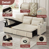 L Shaped 3 Seater Sofa Convertible Sofa Bed with Storage Chaise Corduroy Beige