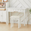Vintage Dressing Table Stool Baroque Floral Padded Seat Piano Chair Make-Up Seat