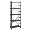 Industrial 5Tier Bookshelf Bookcase Storage Display Shelf Rustic Wood Metal Unit