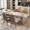 Set of 2 Swivel Dining Chairs with Arm Leather Accent Desk Chairs High Backrest